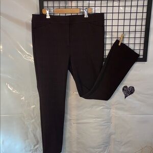 Ann Taylor Dark Brown plaid Straight Leg Pants with stretch